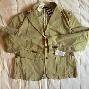 Lands End Casual Light Green Corderoy Jacket Blazer NWT